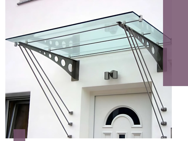 Козырьки над входом под ключ в Ступине — изготовление и монтаж
