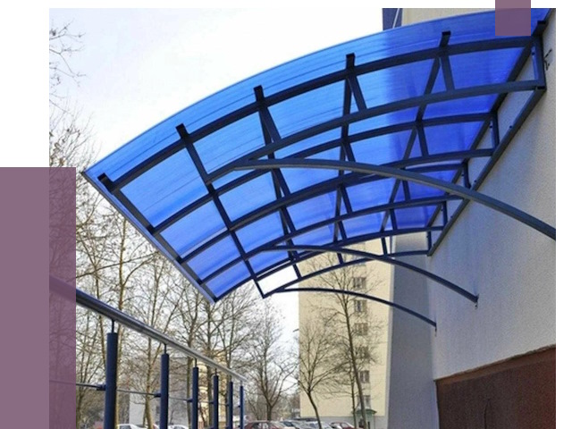 Козырьки из поликарбоната в Ступине от 4365 руб. под ключ | ПРОЛЁТ-Стп