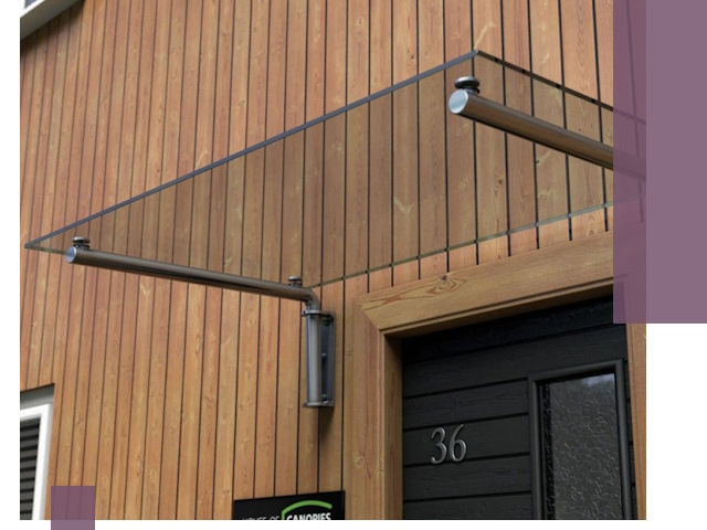 Стеклянные козырьки на входы и фасады в Ступине