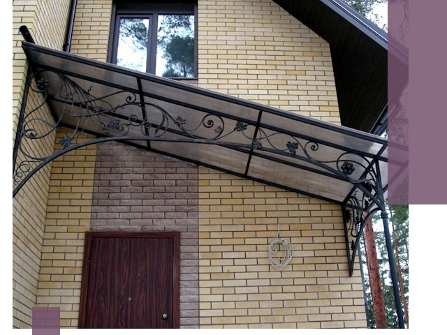 Односкатные козырьки из металла под ключ в Ступине