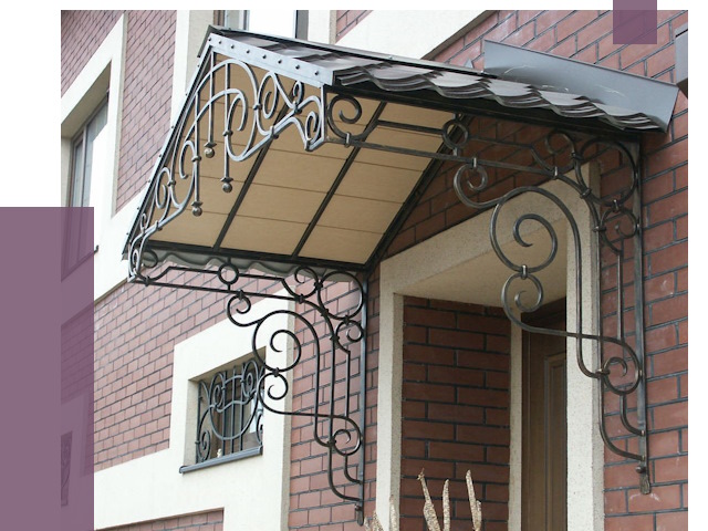 Двускатные козырьки в Ступине под ключ от 12993 руб.