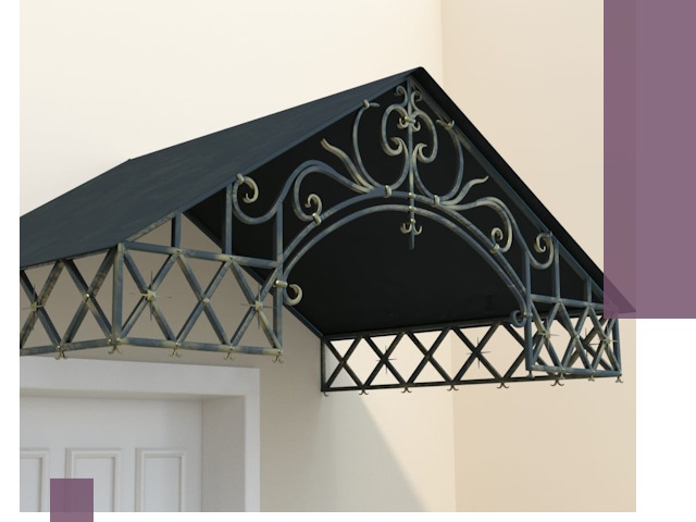 Двускатные металлические козырьки под ключ в Ступине